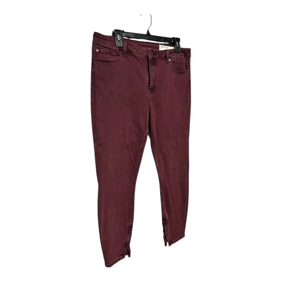 Pistola Tory Burgunday/Purple Ankle Zip Cotton Jeans 33 - Picture 1 of 6